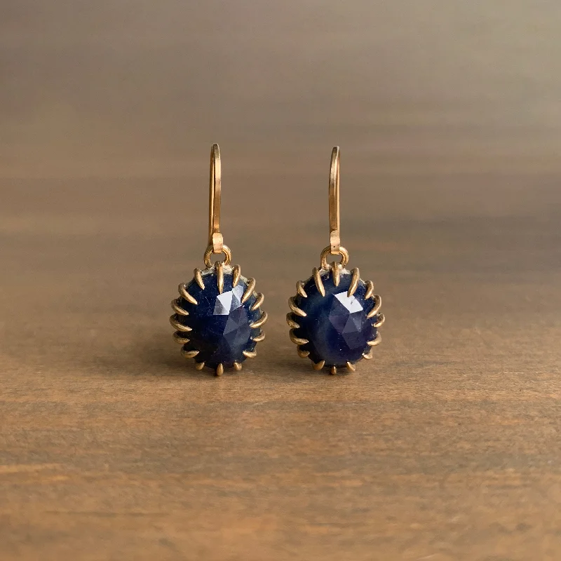 Women's party earrings-Midnight Sapphire Vanity Earrings