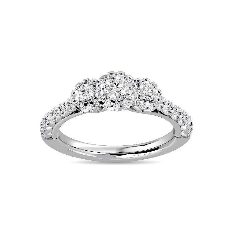 Women's anniversary rings-Diamond 1 Ct.Tw. Bridal Ring in 14K White Gold