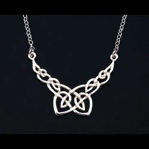 Trendy women's necklaces-Sterling Silver or Gold Celtic Necklace - P196