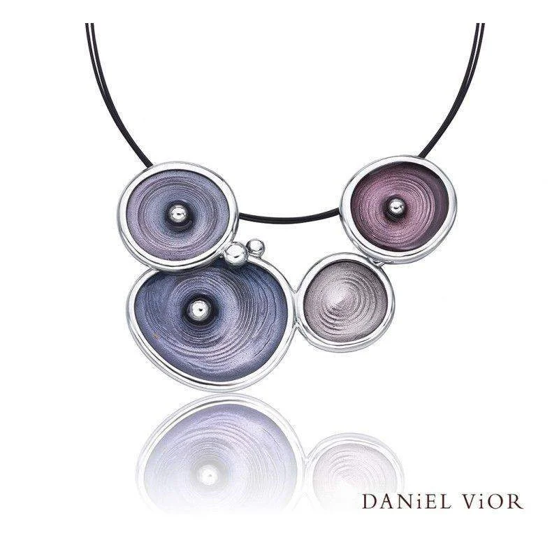 Women's gemstone necklaces-Silver & Enamel Designer Necklace - Drops 766810