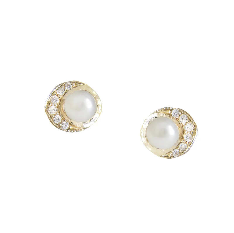 Women's statement earrings-Baby Moon Pearl Earrings