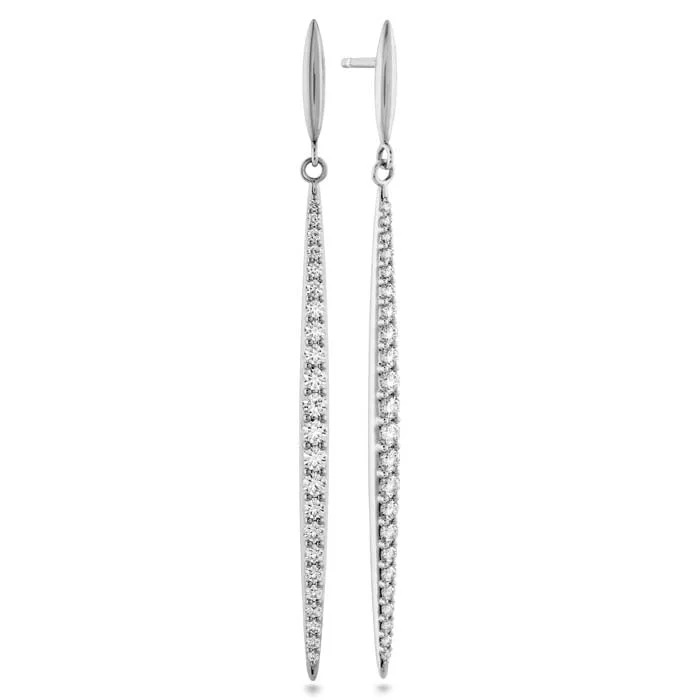 Women's mother-daughter earrings-Hearts On Fire .82-.92CTW Classic Stiletto Earrings in 18K White Gold