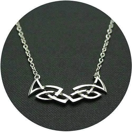 Women's sterling silver necklaces-Silver Celtic Necklace - C21