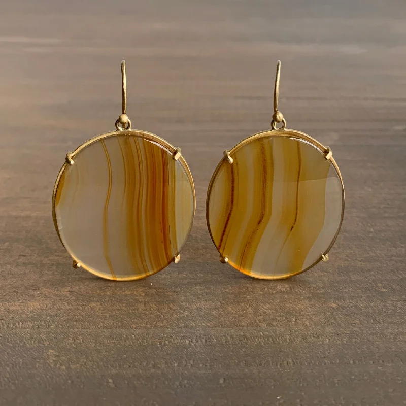 Women's seasonal earrings-Oval Prong Set Montana Agate Earrings