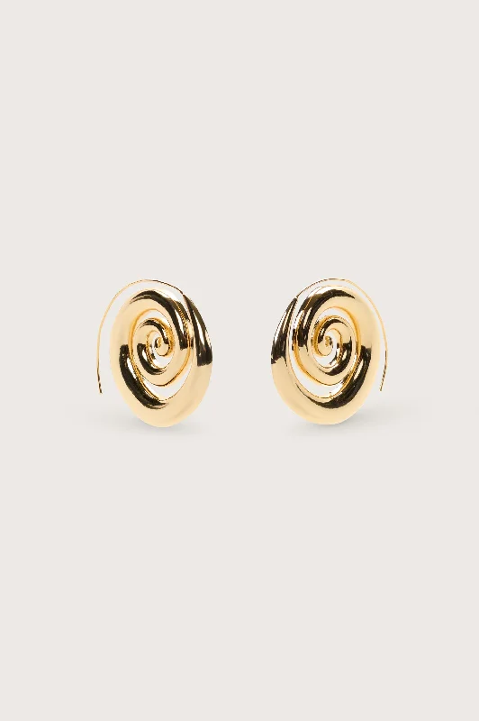 Women's rose gold earrings-CASSIA EARRING - SHINY BRASS