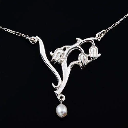 Women's handmade artisan necklaces-Silver And Pearl necklace - SP249