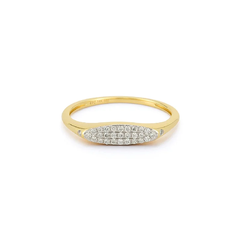 Women's star rings-14ky Pavé Diamond Treasure Ring by EF Collection