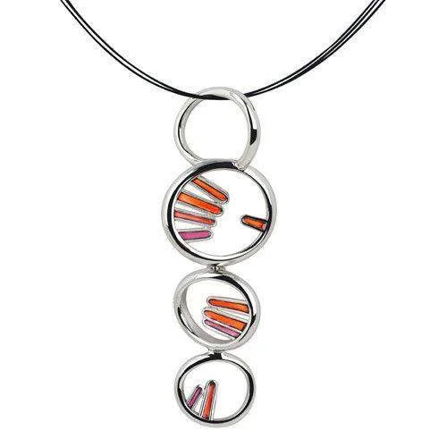 Luxury women's necklaces-Silver, Opal & Enamel Designer Necklace - Palma 766550