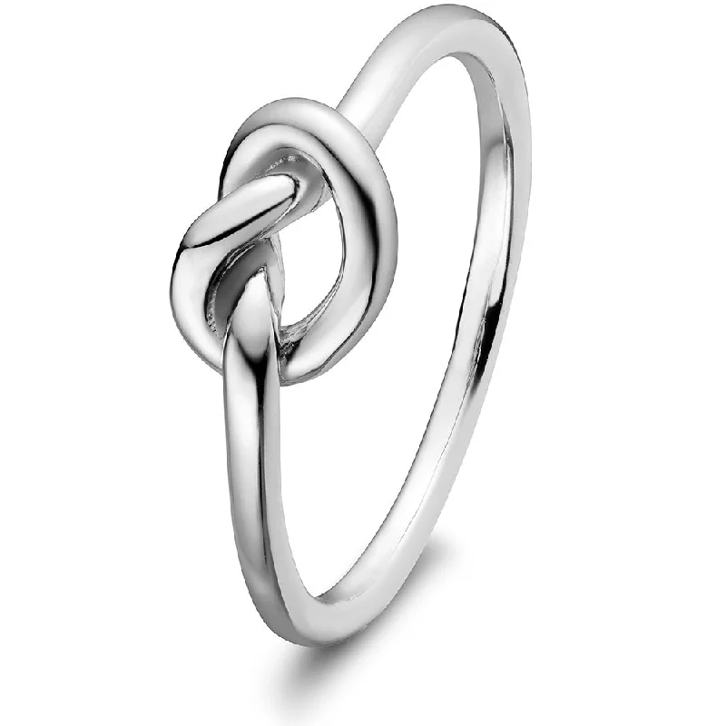 Women's symbolic rings-Sterling Silver Love Knot Promise Ring ULS-15255