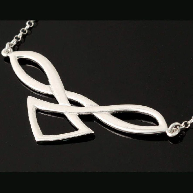 Women's luxury gift necklaces-Sterling Silver Line Of Life Necklace - P790