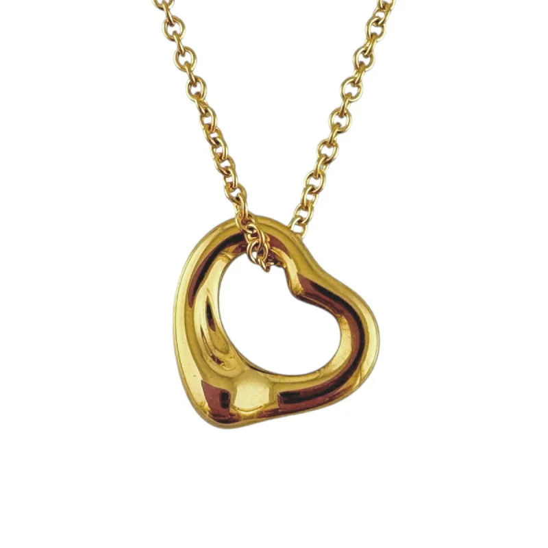 Women's healing crystal necklaces-Tiffany Open Heart yellow  (18K) Necklace (Pre-Owned)