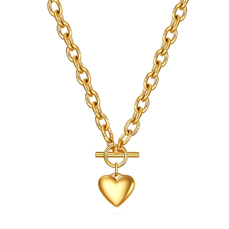 Minimalist women's necklaces-18 Carat Gold Plated Stainless Steel  necklace- 417