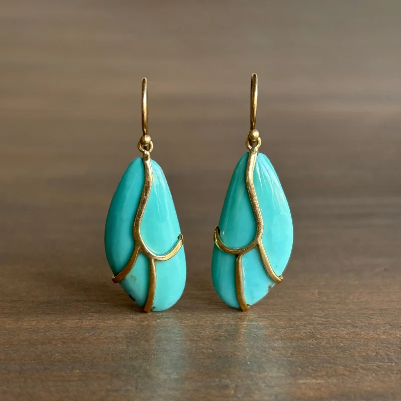 Women's star earrings-Turquoise Butterfly Earrings