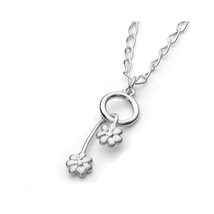 Women's short necklaces-Daisy Sterling Silver Pendant - 12120/17120