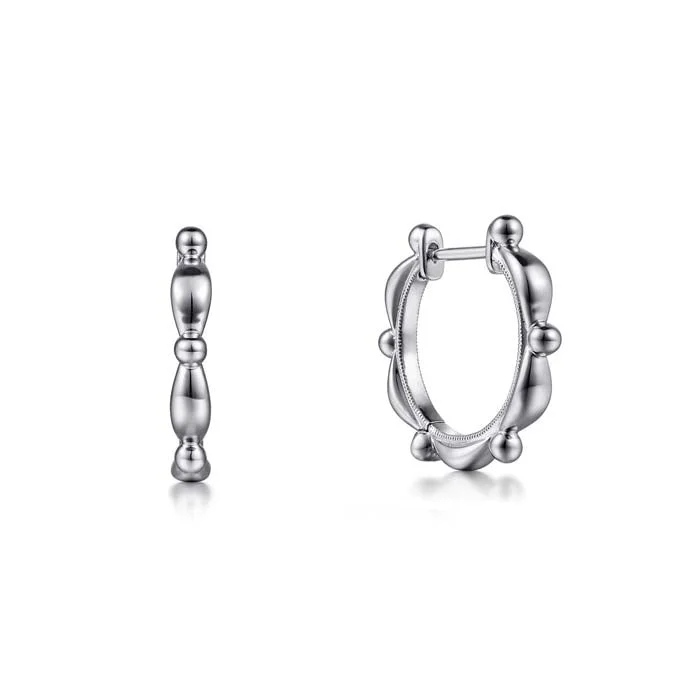 Handmade women's earrings-Gabriel & Co. Bujukan Huggie Earrings in Sterling Silver