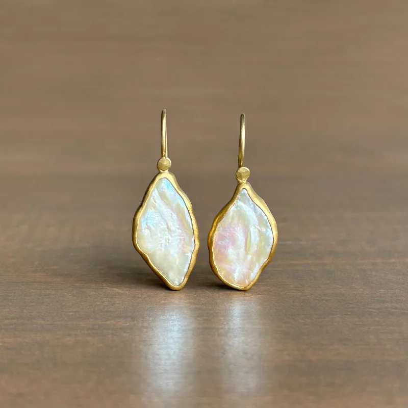 Women's jade earrings-Pearl Chip Earrings