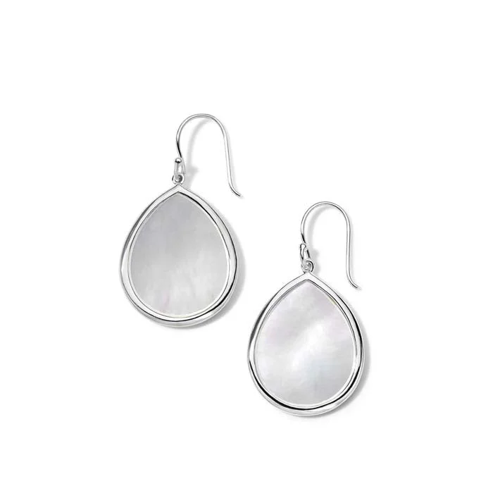 Women's luxury party earrings-Ippolita Polished Rock Candy Mother of Pearl Small Teardrop Earrings in Sterling Silver