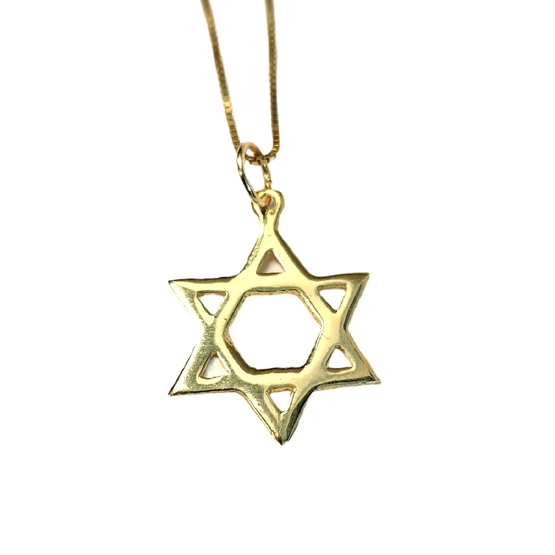 Women's graduation necklaces-14k Yellow gold Classic Star of David Necklace