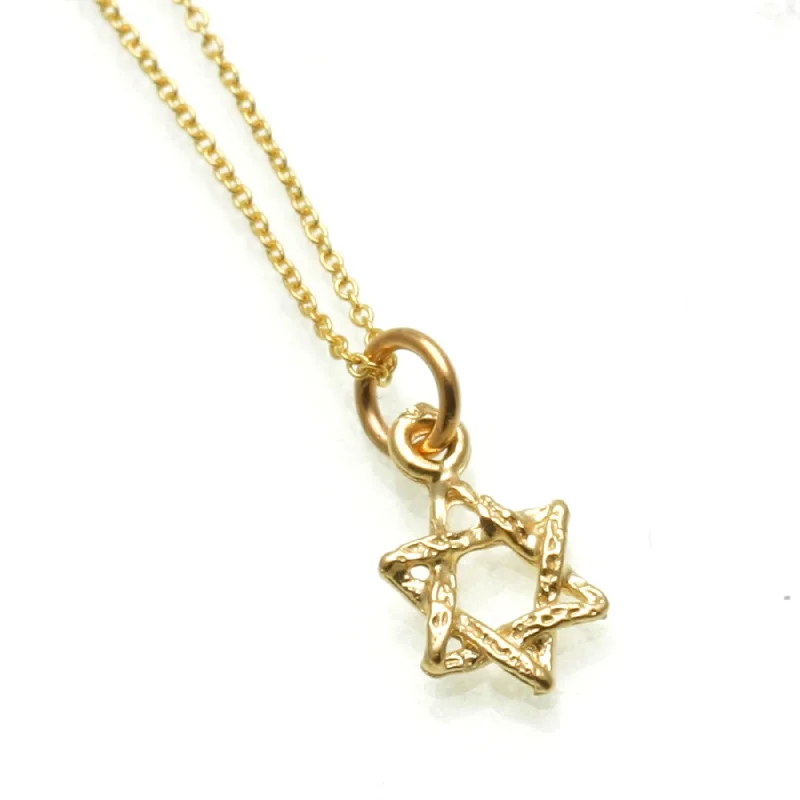 Women's party necklaces-14k Yellow gold Petite Star of David Necklace