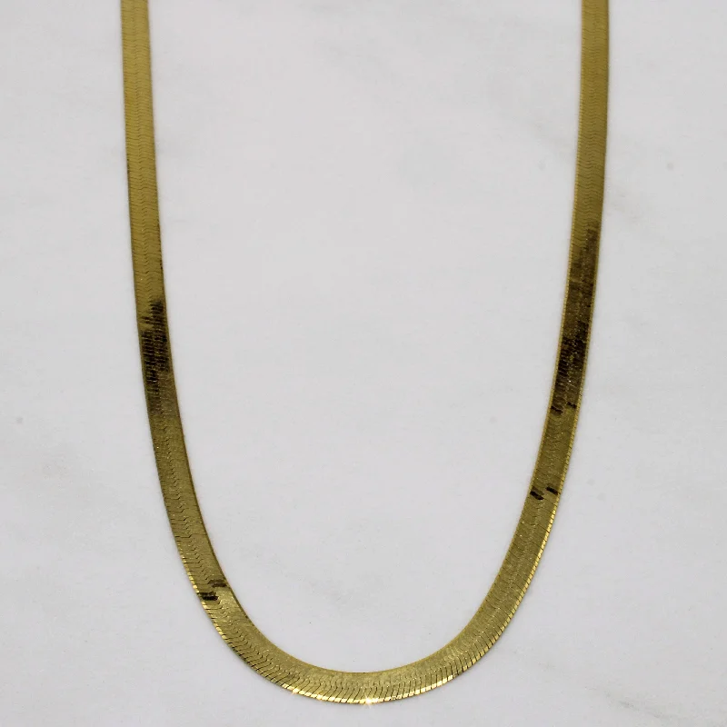 Women's minimalist rings-14k Yellow Gold Herringbone Chain | 20" |