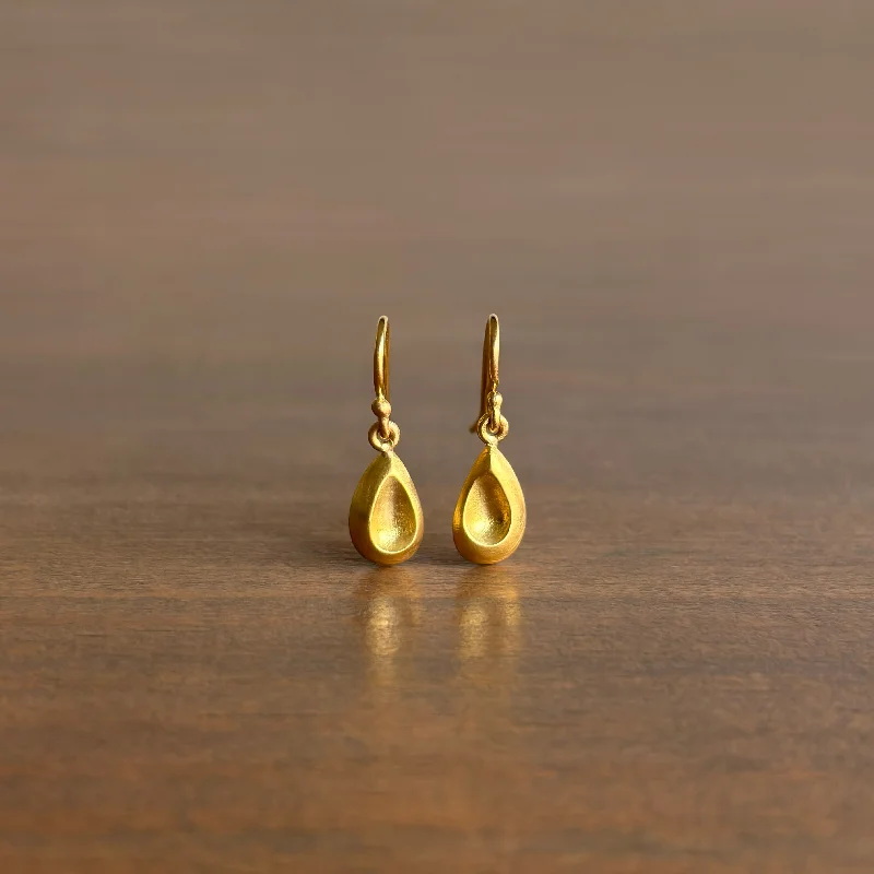 Women's handmade artisan earrings-Small Sculptural Drop Earrings