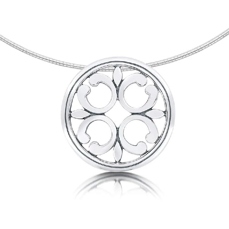 Women's luxury brand necklaces-Cathedral Silver Necklet - NX21