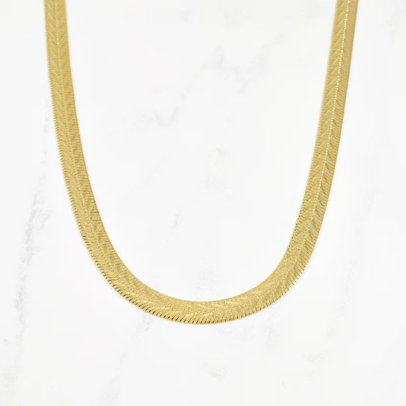 Women's formal rings-10k Yellow Gold Detailed Herringbone Chain | 20" |