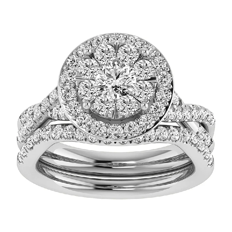 Women's adjustable rings-Diamond 1 3/4 Ct.Tw. Round Bridal Ring in 14K White Gold