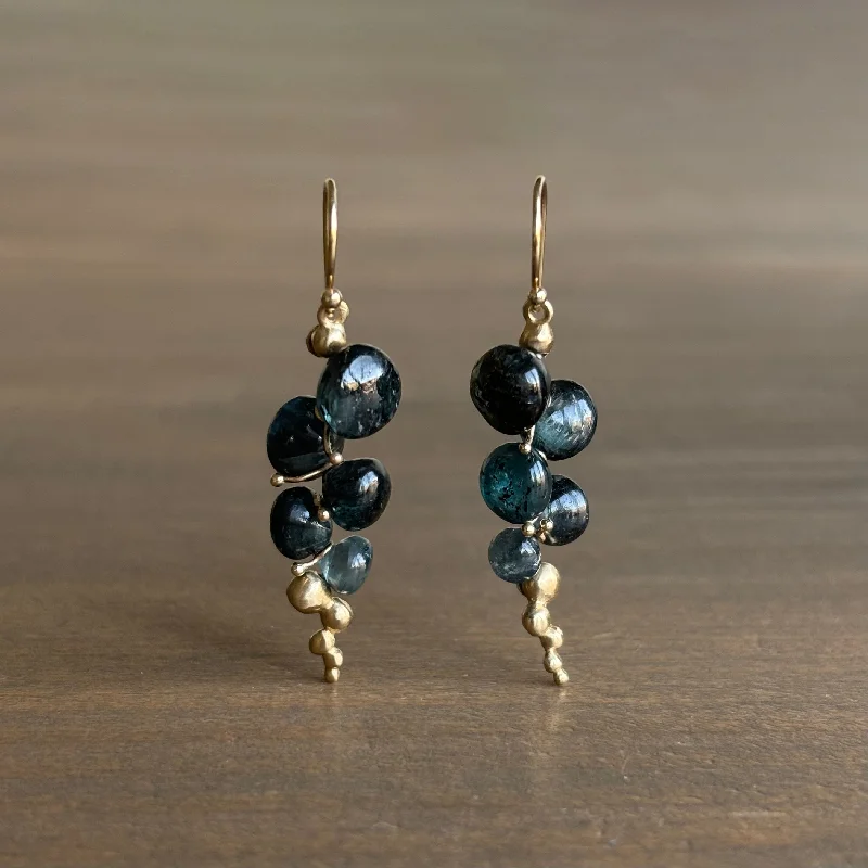 Women's vintage-inspired earrings-Small Orissa Kyanite Caviar Earrings