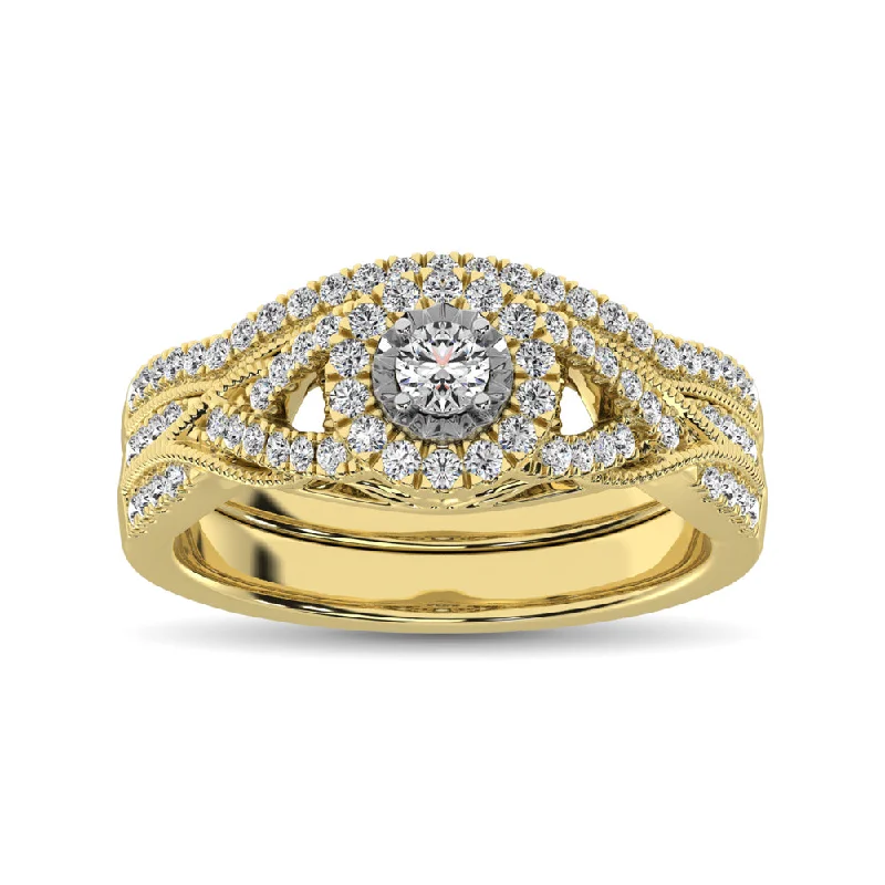 Women's eco-friendly rings-10K Yellow Gold 1/2 Ct.Tw. Diamond Bridal Ring