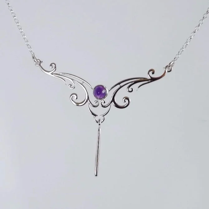 Women's custom engraving necklaces-Wispy Skies Medium Necklet - 12N