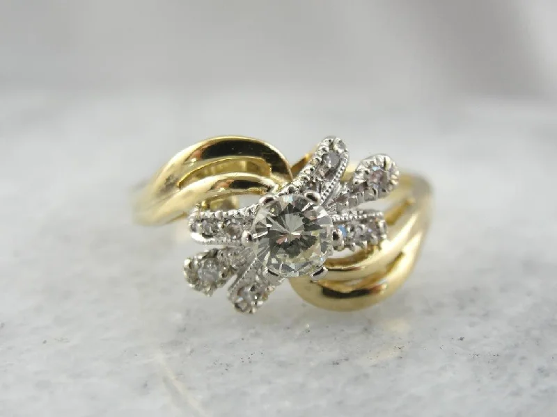 Custom women's rings-Diamond Studded and Versatile Cocktail Ring