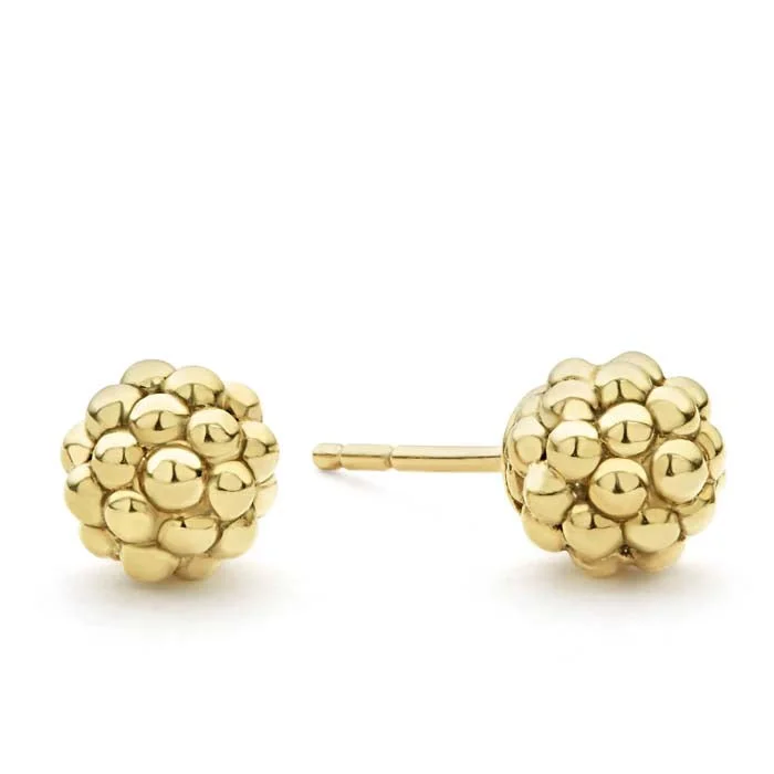 Women's celestial earrings-LAGOS Caviar Small Beaded Stud Earrings in 18K Yellow Gold