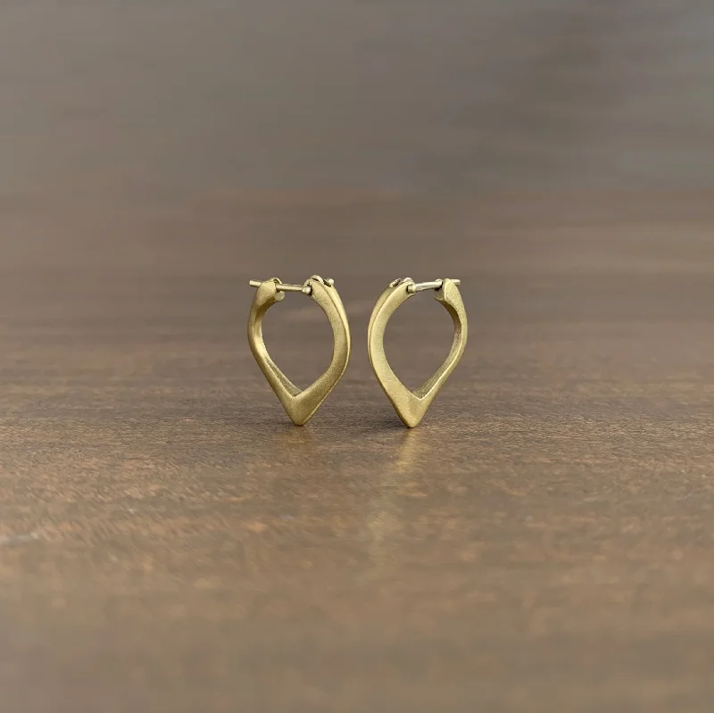 Women's stud earrings-Gold Corazon Hoop Earrings