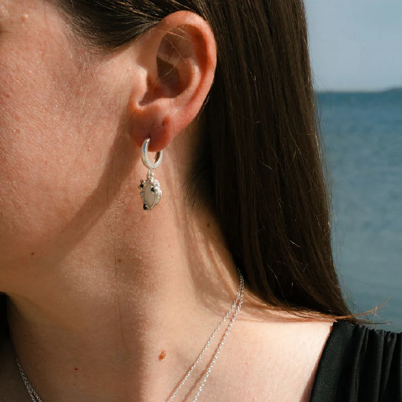 Women's pet memorial earrings-The Nereids Dangles, Silver