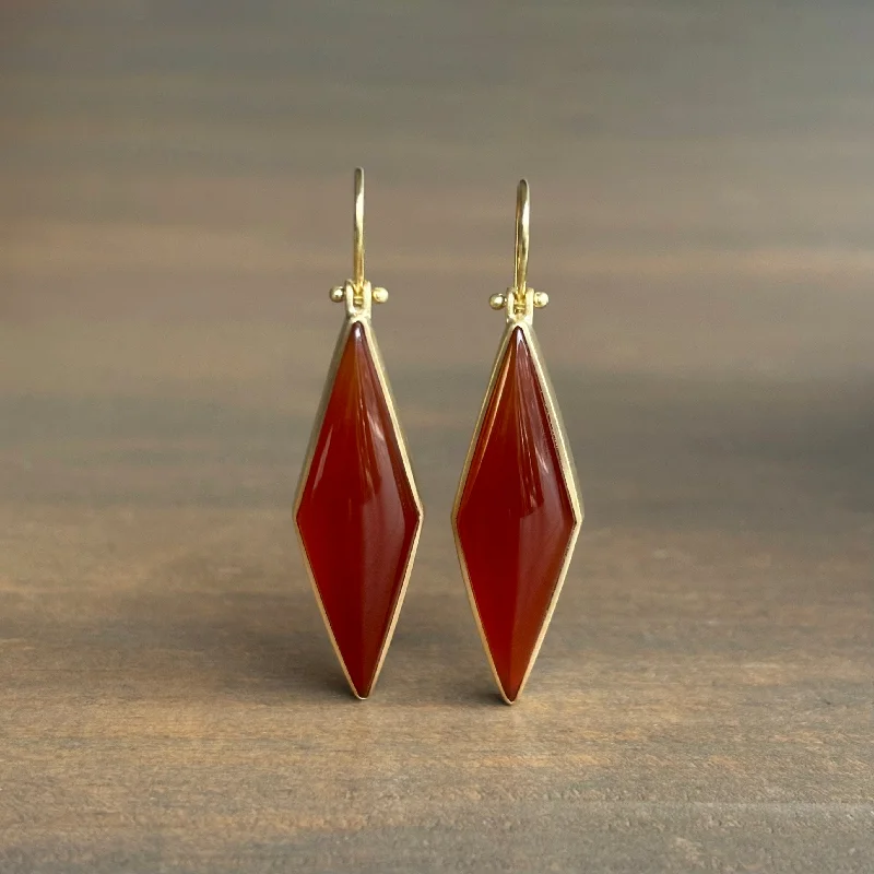 Women's cross earrings-Carnelian Kite Earrings