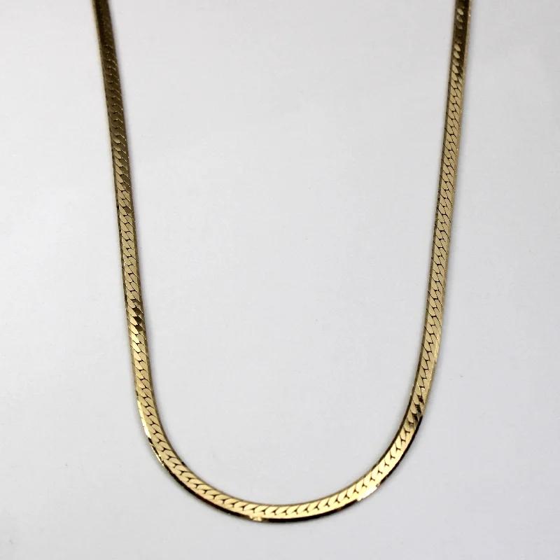 Women's charm rings-10k Yellow Gold Herringbone Chain | 20"|