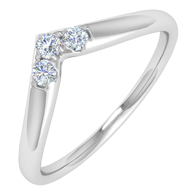 Women's bridal rings-0.15 Carat Diamond Wedding Anniversary Ring in White Gold