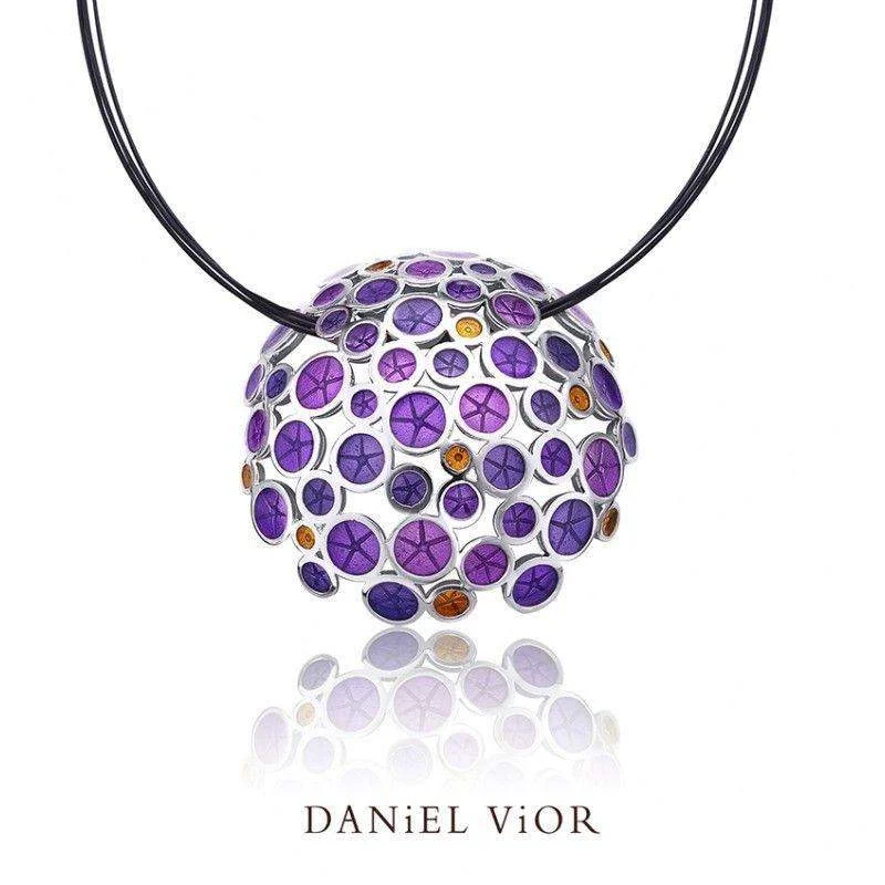 Women's pendant necklaces-Oantos Violet Enamel - 766800