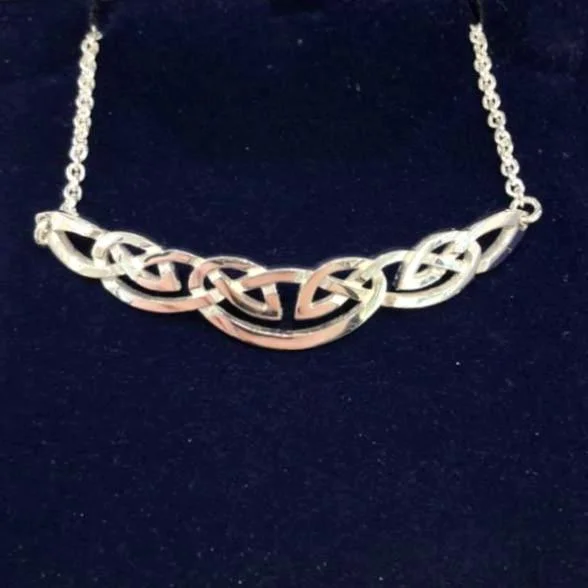 Women's sapphire necklaces-Silver or Gold Celtic Necklace - C64