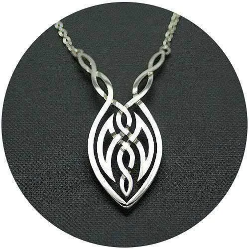 Women's couple necklaces-Silver Celtic Necklace - C32