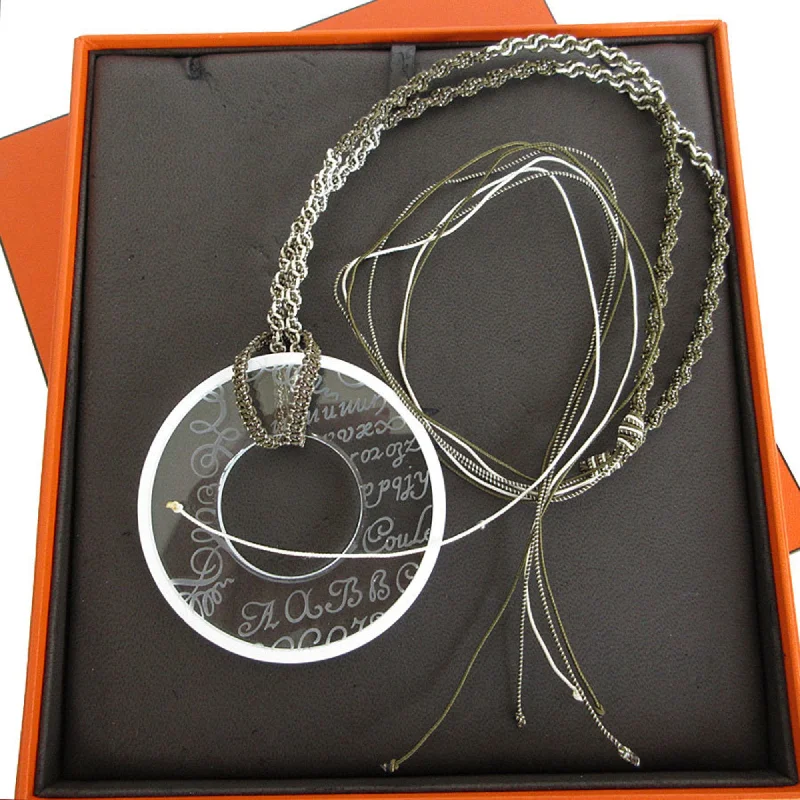 Women's statement necklaces-Hermes Clear   Cotton Necklace (Pre-Owned)