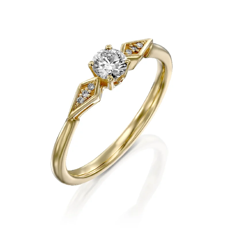 Women's investment rings-Emily Ring White Diamonds - 4mm