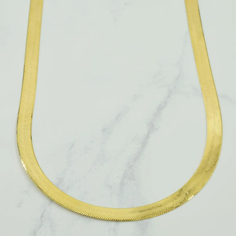 Women's elegant rings-18k Yellow Gold Herringbone Chain | 17.75" |