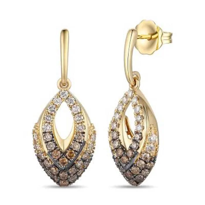 Women's jade earrings-Le Vian Earrings featuring Ombré Chocolate Diamonds in 14K Honey Gold