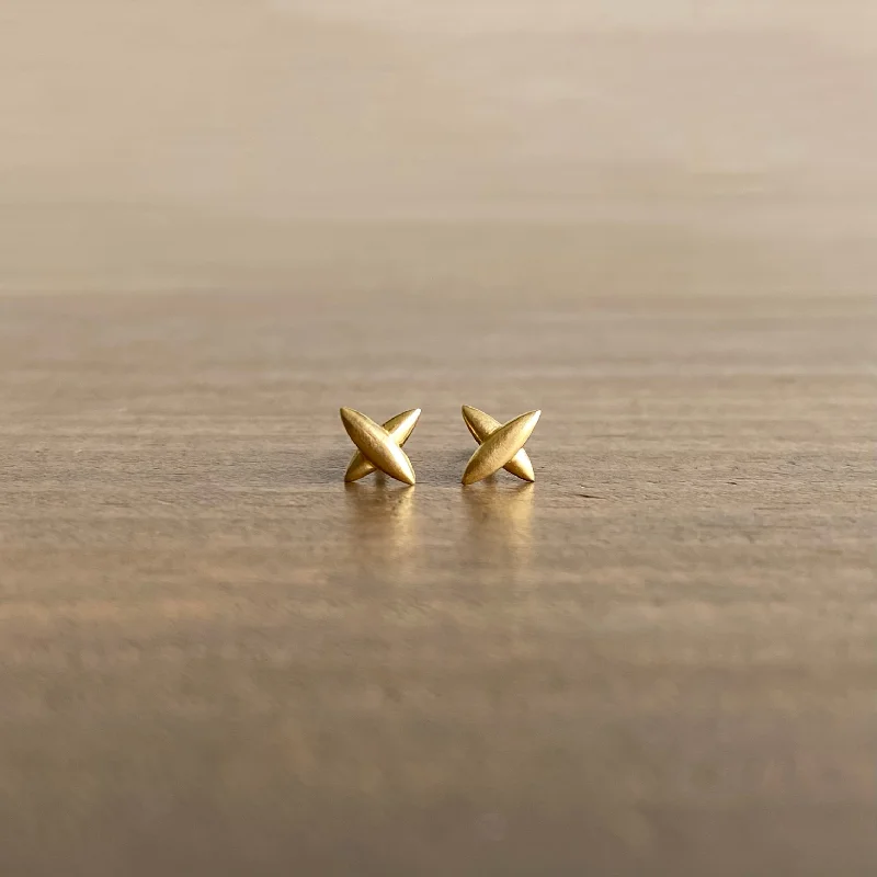 Women's dangle earrings-Small Star Cross Stud Earrings