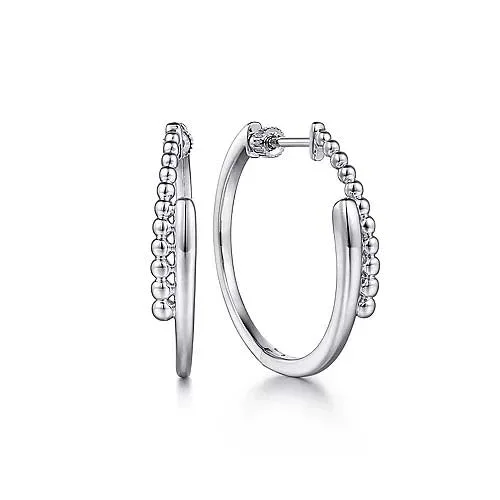 Women's sapphire earrings-Gabriel & Co. 30MM Bujukan Bypass Classic Hoop Earrings in Sterling Silver