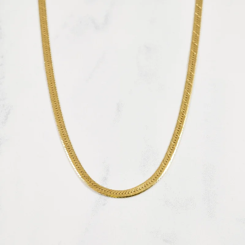 Women's friendship rings-14k Yellow Gold Herringbone Chain | 16" |