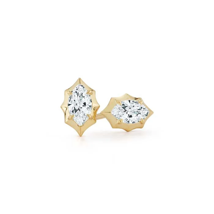 Women's chandelier earrings-Jade Trau Forevermark Maverick 18K Yellow Gold Marquise Cut Diamond Stud Earrings