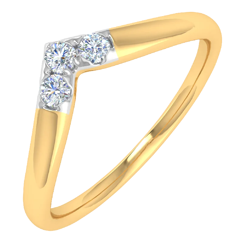 Women's wedding band rings-0.15 Carat Diamond Wedding Anniversary Ring in Yellow Gold